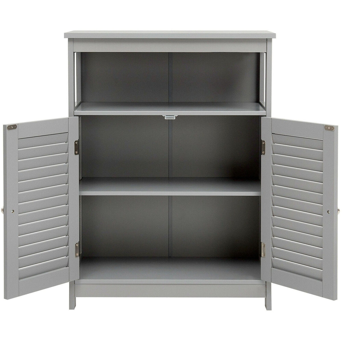 WELLFOR 23.5-in x 31.5-in x 12-in Gray Freestanding Linen Cabinet