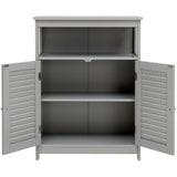WELLFOR 23.5-in x 31.5-in x 12-in Gray Freestanding Linen Cabinet
