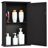 WELLFOR 13.5-in x 21-in Surface Mount Brown Mirrored Medicine Cabinet