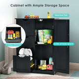 WELLFOR 24-in x 32-in x 12-in Black Freestanding Linen Cabinet
