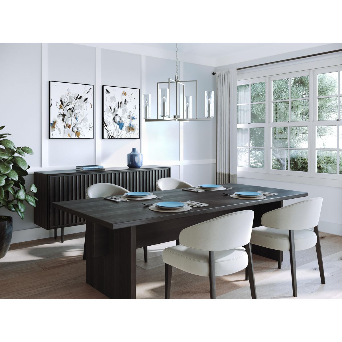 Progress Lighting Glennaire 4-Light Brushed Nickel Modern/Contemporary Chandelier