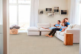 STAINMASTER Essentials Blue Diamonds II 12-ft Bleached Textured Indoor Carpet