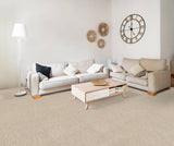 STAINMASTER Essentials Blue Diamonds II 12-ft Bleached Textured Indoor Carpet