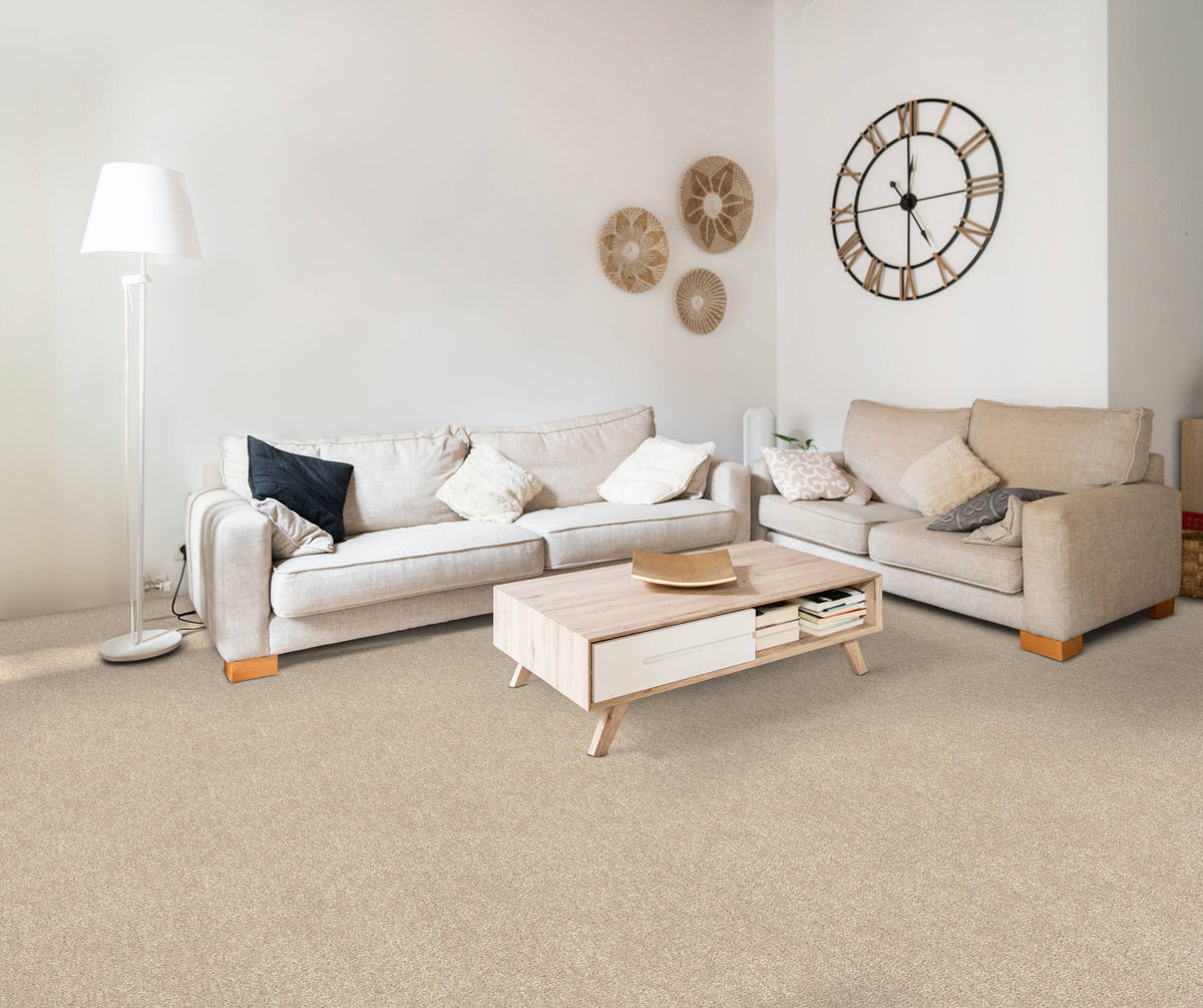 STAINMASTER Essentials Blue Diamonds I 12-ft Dreamy Textured Carpet (Indoor)