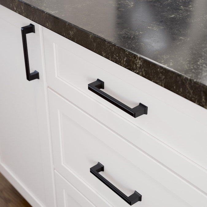 allen + roth Beaumont 5-1/16-in (128mm) Center to Center Matte Black Rectangular Handle Drawer Pull