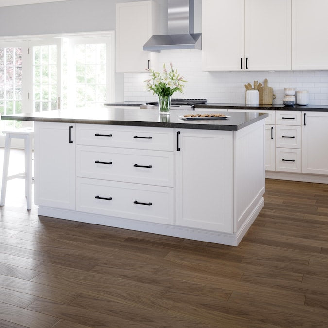 allen + roth Beaumont 5-1/16-in (128mm) Center to Center Matte Black Rectangular Handle Drawer Pull