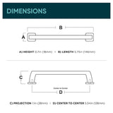 Origin21 Origin 21 Mattis 5-1/16-in (128mm) Center to Center Brushed Gold Rectangular Handle Drawer Pull