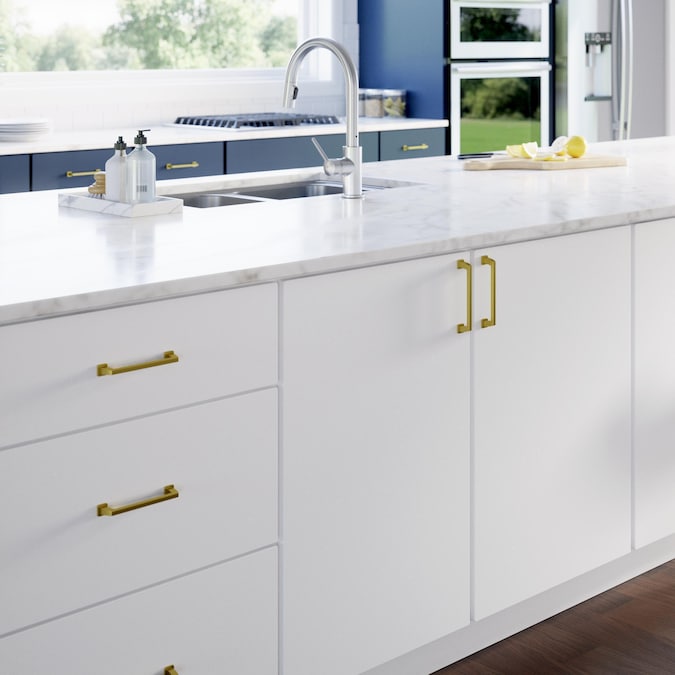 Origin21 Origin 21 Mattis 5-1/16-in (128mm) Center to Center Brushed Gold Rectangular Handle Drawer Pull