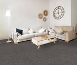 STAINMASTER Essentials Blue Diamonds II 12-ft Iron Textured Indoor Carpet