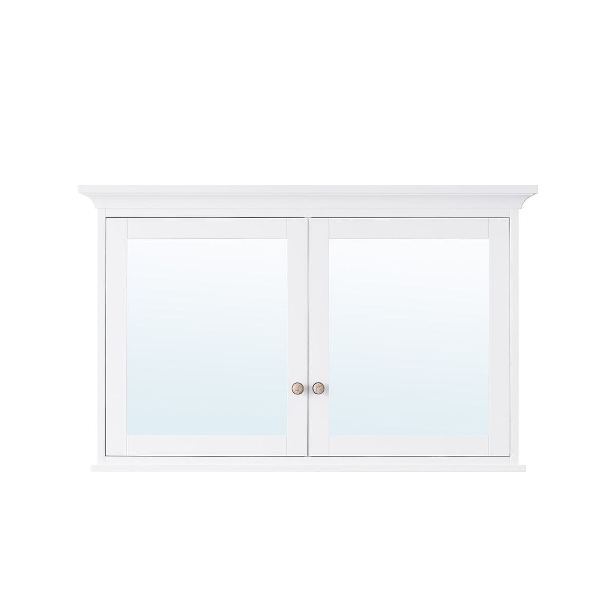 Forclover 48-in x 30-in Surface Mount White Mirrored Soft Close Medicine Cabinet