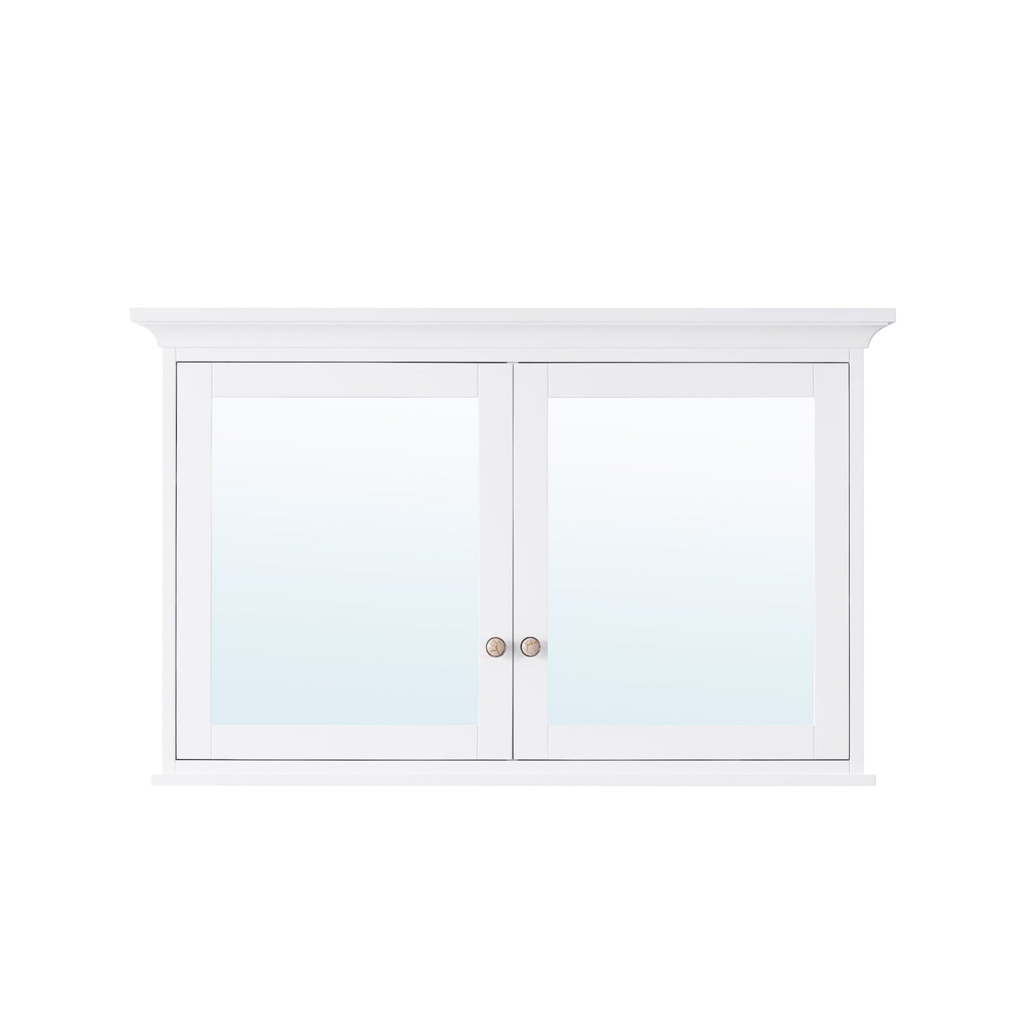 Forclover 48-in x 30-in Surface Mount White Mirrored Soft Close Medicine Cabinet