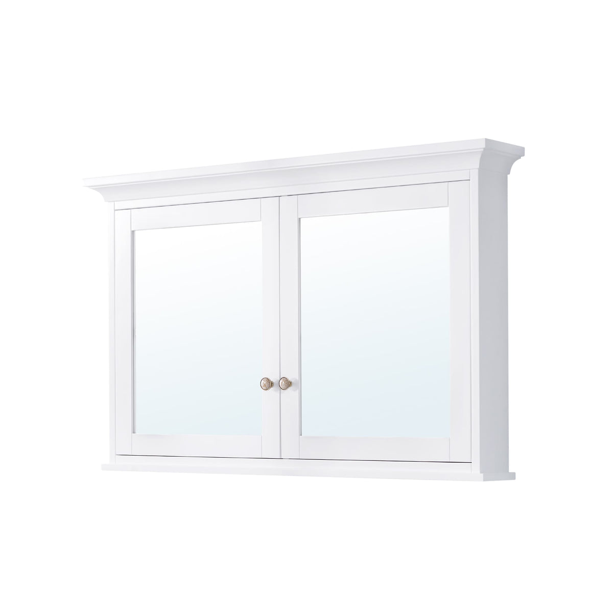 Forclover 40-in x 30-in Surface Mount White Mirrored Soft Close Medicine Cabinet