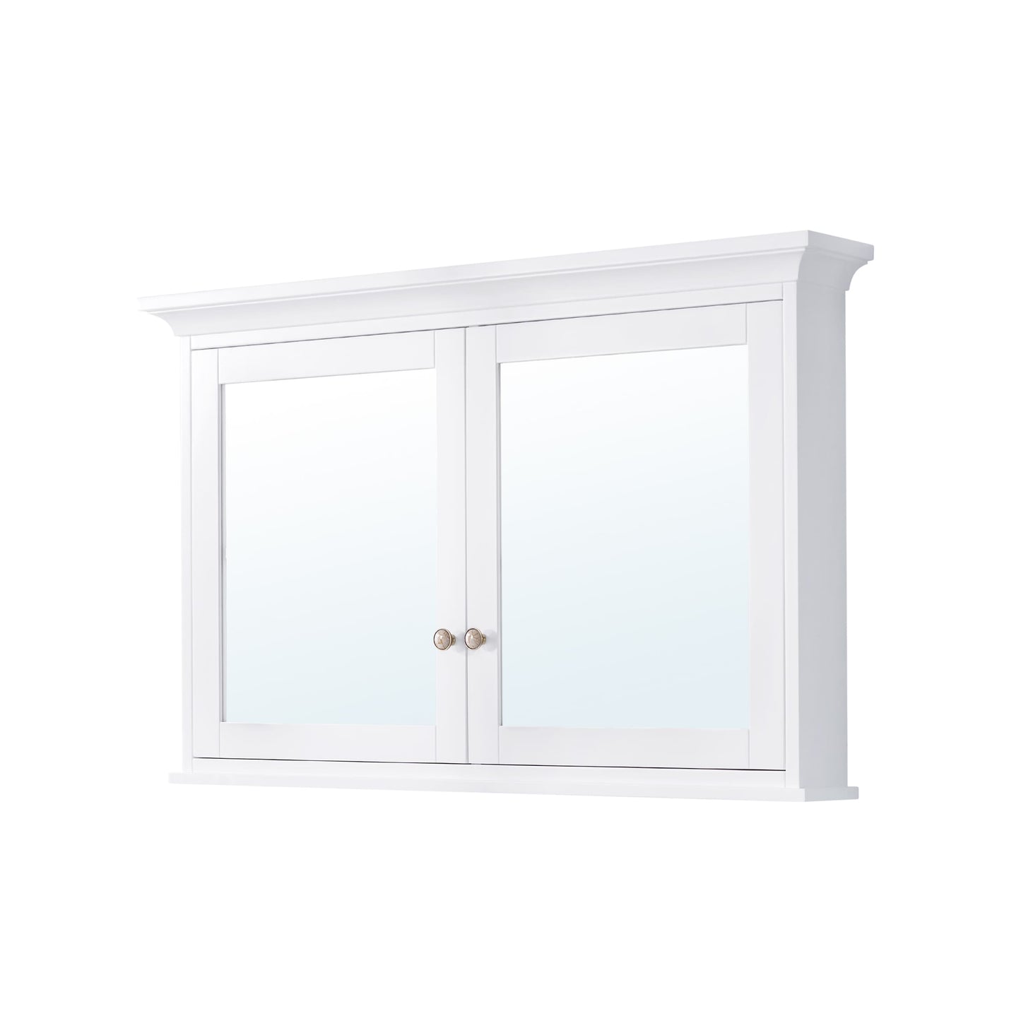 Forclover 48-in x 30-in Surface Mount White Mirrored Soft Close Medicine Cabinet