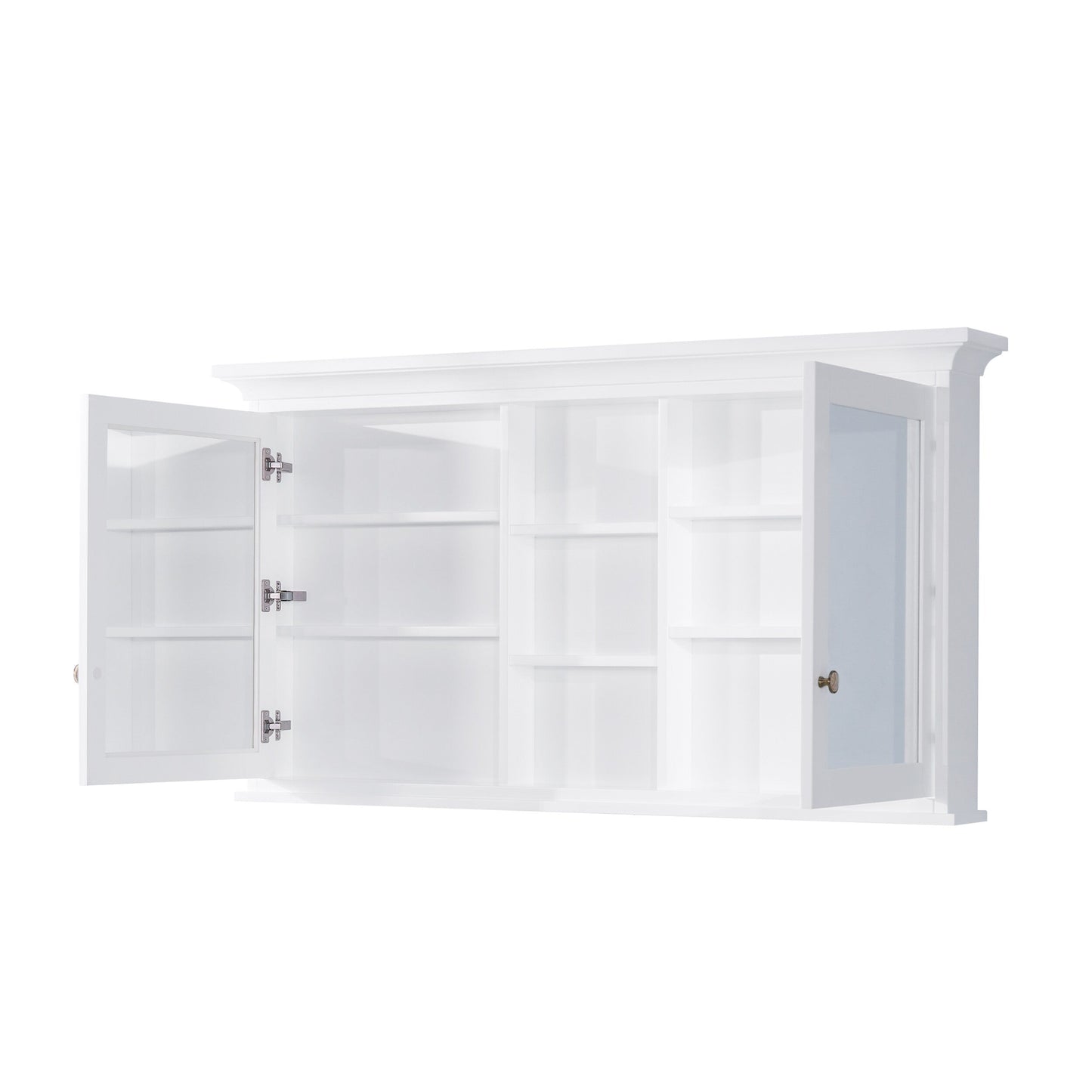 Forclover 55-in x 30-in Surface Mount White Mirrored Soft Close Medicine Cabinet