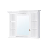Forclover 40-in x 30-in Surface Mount White Mirrored Soft Close Medicine Cabinet