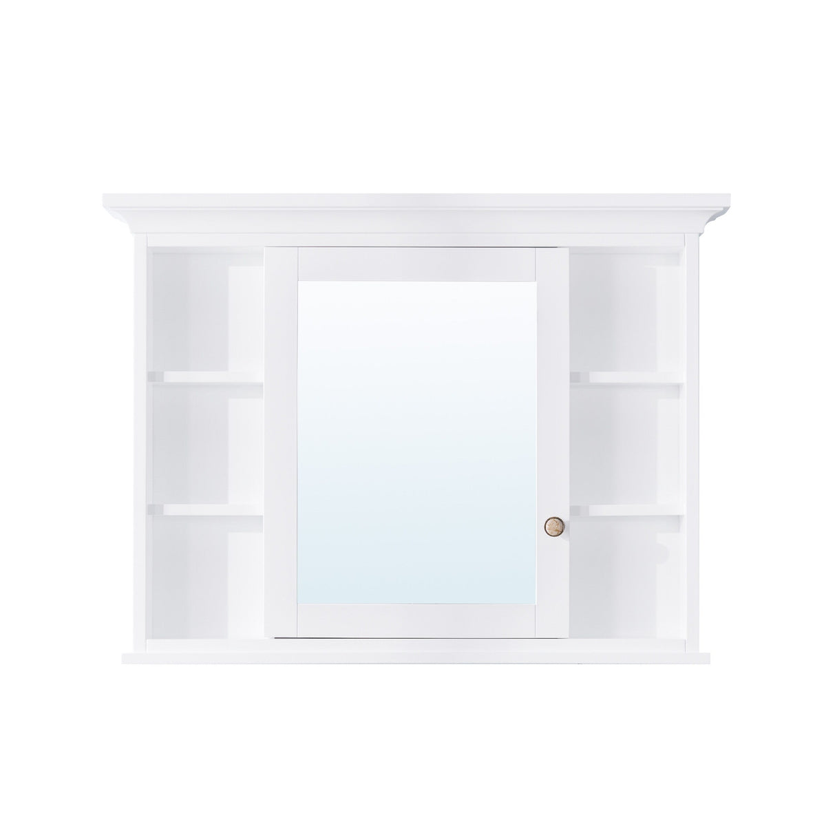 Forclover 40-in x 30-in Surface Mount White Mirrored Soft Close Medicine Cabinet