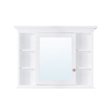 Forclover 40-in x 30-in Surface Mount White Mirrored Soft Close Medicine Cabinet