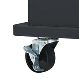 ModernLuxe Black Wood Base with Wood Top Rolling Kitchen Island (29.33-in x 39.8-in x 33.7-in)