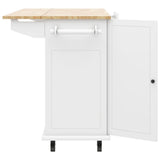 ModernLuxe White Wood Base with Wood Top Rolling Kitchen Island (28.74-in x 53.94-in x 36.81-in)
