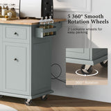 ModernLuxe Gray Wood Base with Wood Top Rolling Kitchen Island (28.74-in x 53.94-in x 36.81-in)