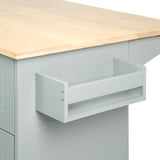 ModernLuxe Gray Wood Base with Wood Top Rolling Kitchen Island (28.74-in x 53.94-in x 36.81-in)