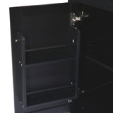 ModernLuxe Black Wood Base with Wood Top Rolling Kitchen Island (29.5-in x 53.1-in x 37.2-in)