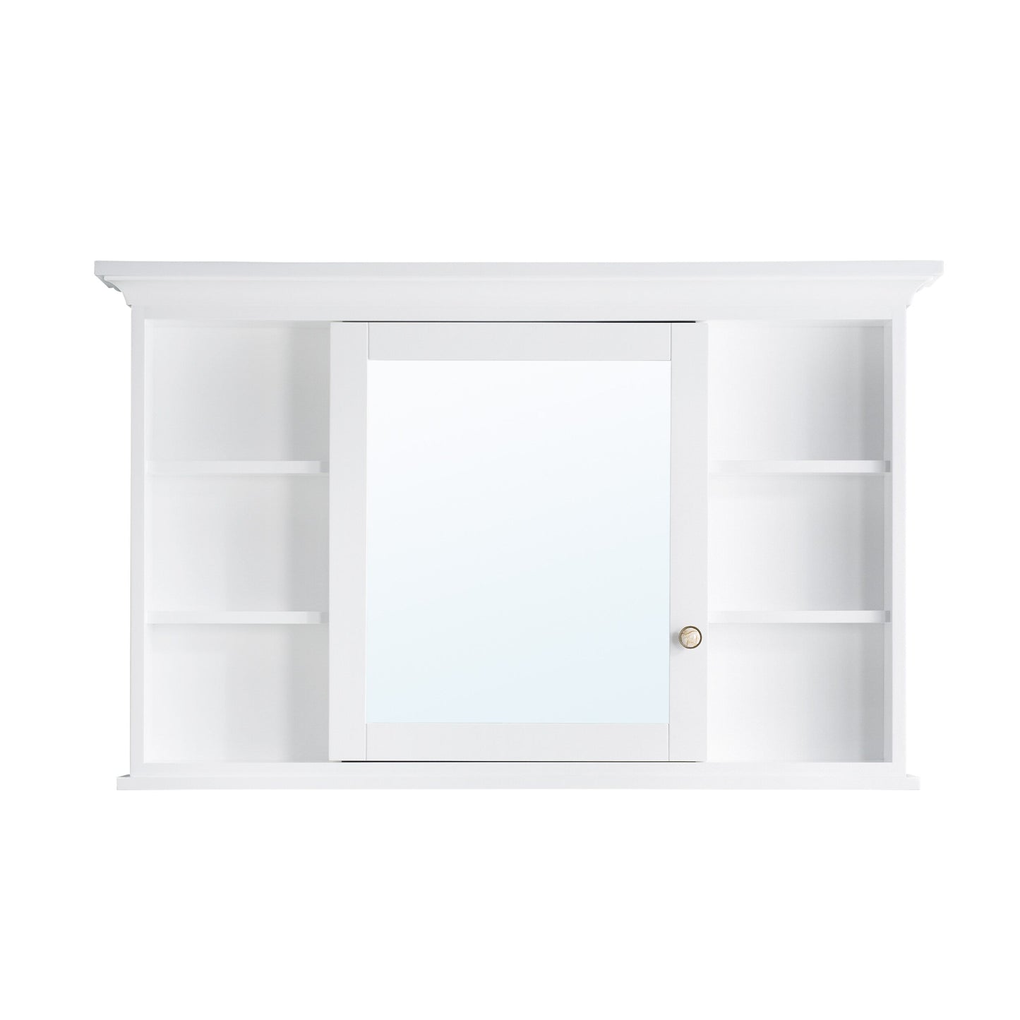 Forclover 48-in x 30-in Surface Mount White Mirrored Soft Close Medicine Cabinet
