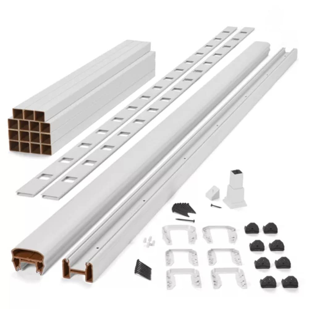Trex Transcend 8-ft x 42-in Classic White Composite Deck Stair Rail Kit