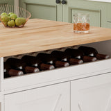 Damerin White Mdf Base with Mdf Wood Top Rolling Kitchen Cart (15.75-in x 44-in x 36.25-in)