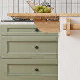 Damerin White Mdf Base with Mdf Wood Top Rolling Kitchen Cart (15.75-in x 44-in x 36.25-in)