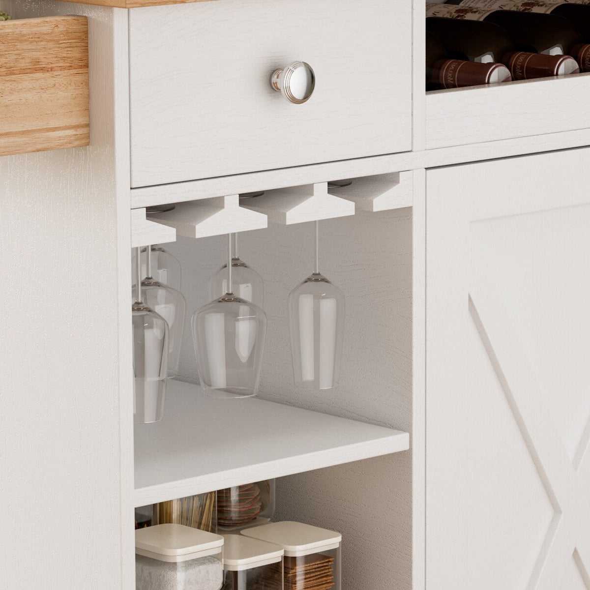 Damerin White Mdf Base with Mdf Wood Top Rolling Kitchen Cart (15.75-in x 44-in x 36.25-in)