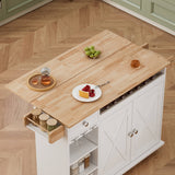 Damerin White Mdf Base with Mdf Wood Top Rolling Kitchen Cart (15.75-in x 44-in x 36.25-in)
