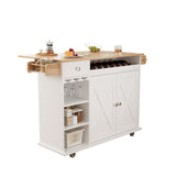 Damerin White Mdf Base with Mdf Wood Top Rolling Kitchen Cart (15.75-in x 44-in x 36.25-in)