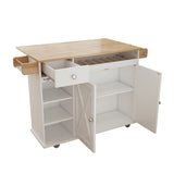Damerin White Mdf Base with Mdf Wood Top Rolling Kitchen Cart (15.75-in x 44-in x 36.25-in)