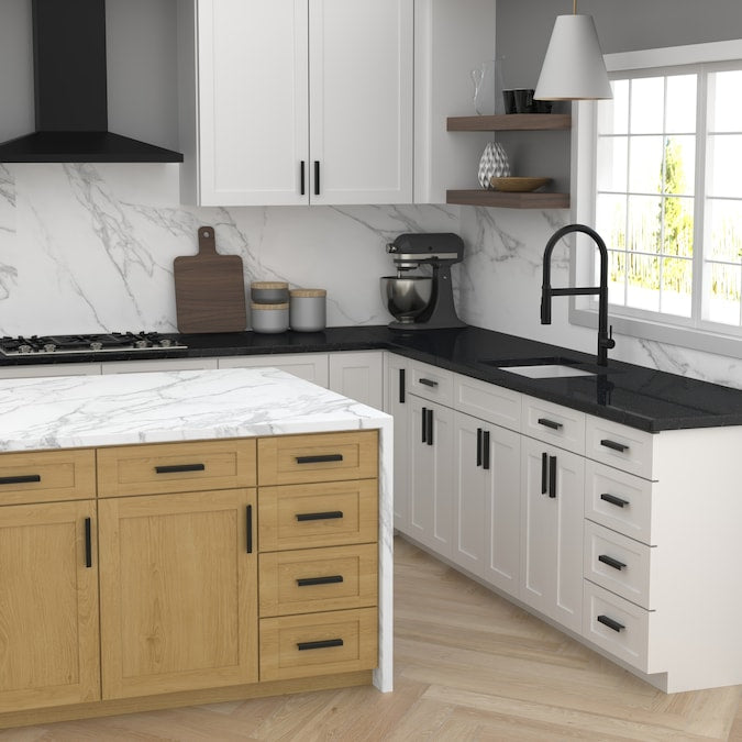 Origin 21 NILS 5-1/16-in (128mm) Center to Center Matte Black Rectangular Cup Drawer Pull