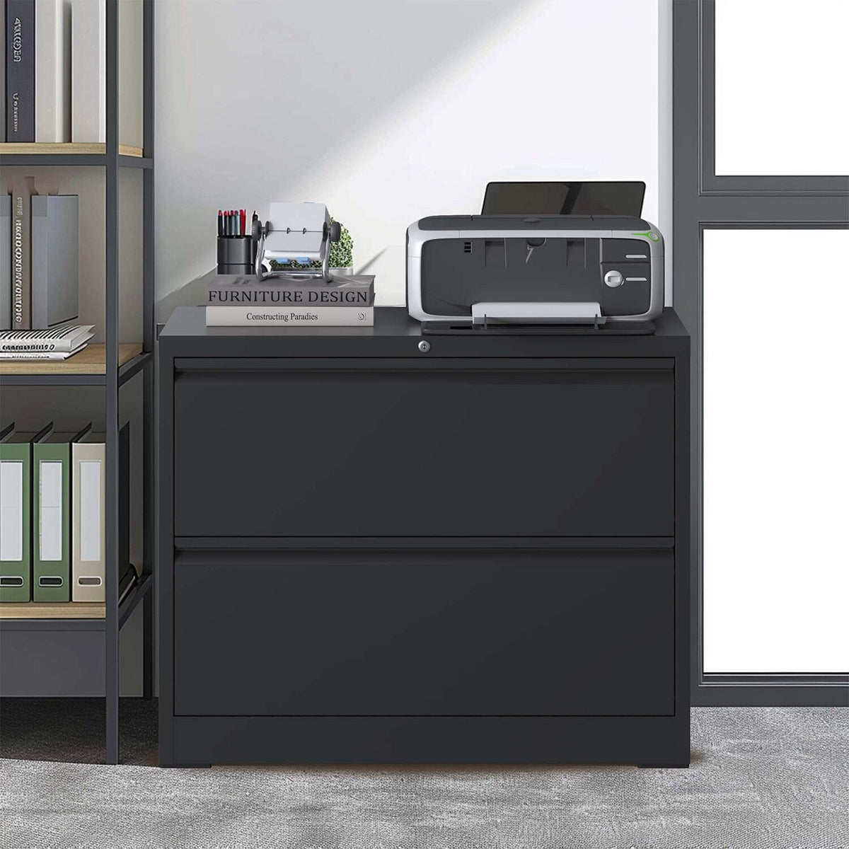 Sumyeg File cabinet Black 2-Drawer 35.43-in File Cabinet