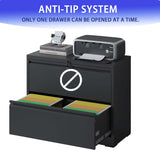 Sumyeg File cabinet Black 2-Drawer 35.43-in File Cabinet