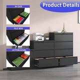 Sumyeg File cabinet Black 2-Drawer 35.43-in File Cabinet