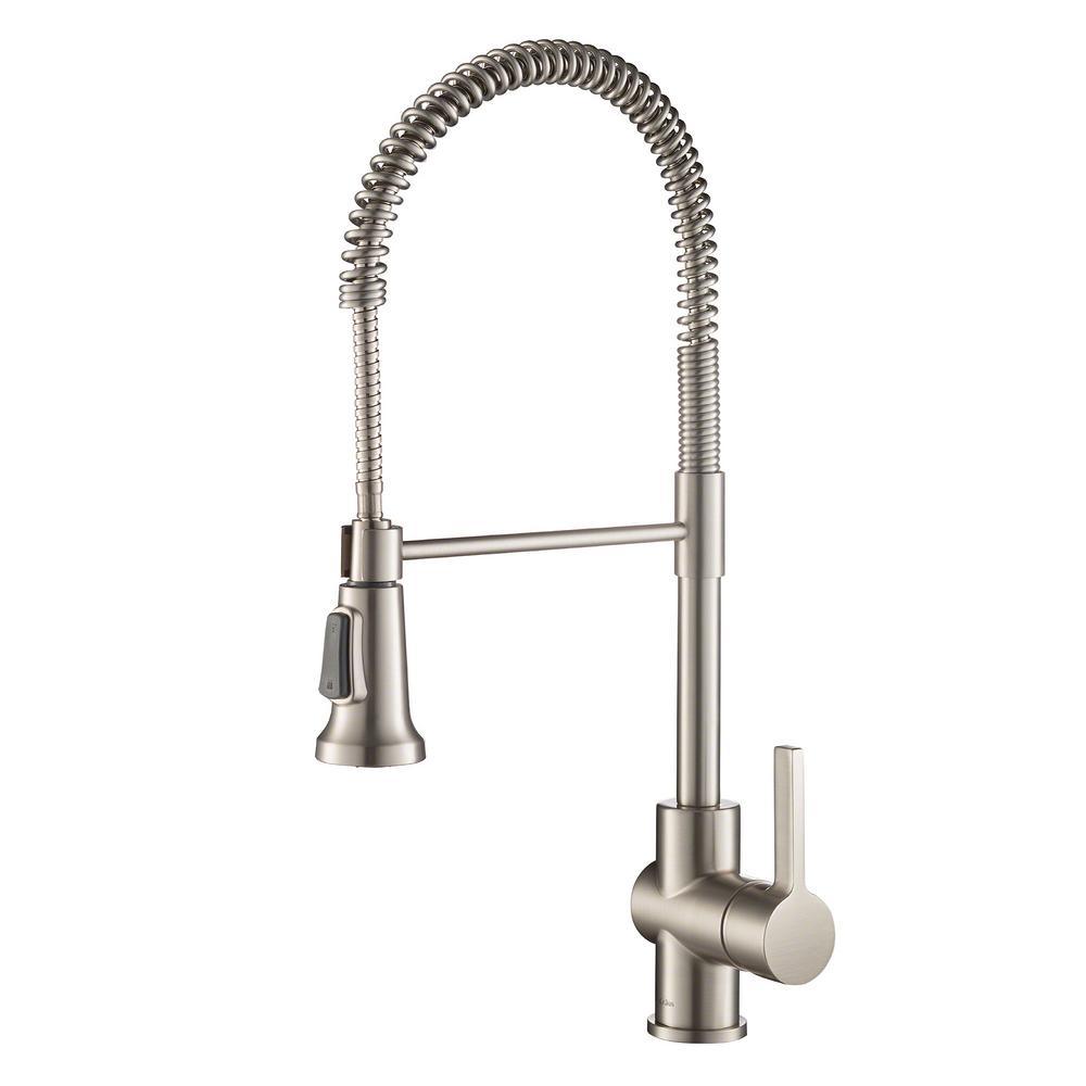 Britt Single-Handle Pull Down Sprayer Kitchen Faucet in Brushed Gold - Super Arbor