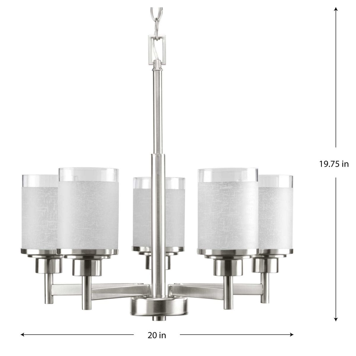 Progress Lighting Alexa 5-Light Brushed Nickel Transitional Chandelier