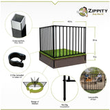 Zippity Outdoor Products 3-ft H x 3-1/2-ft W Black Vinyl-coated Steel Flat-top No Dig Garden Fence Panel