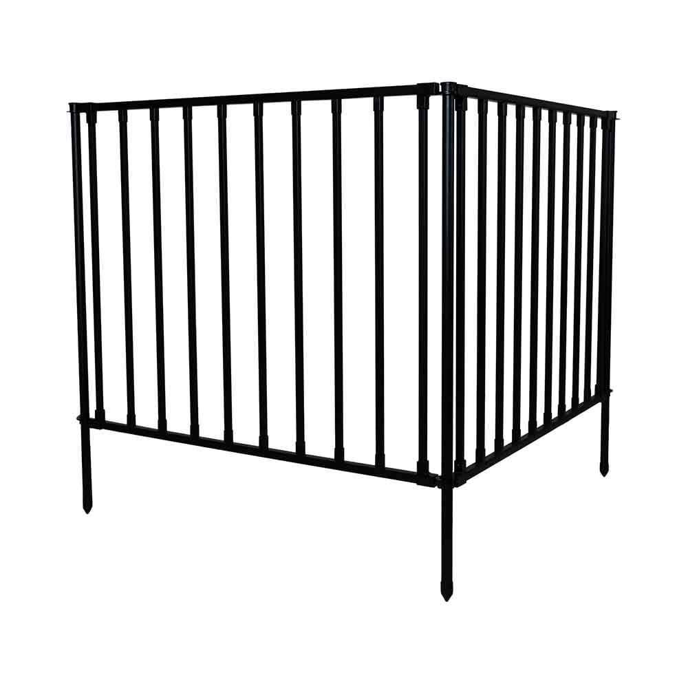 Zippity Outdoor Products 3-ft H x 3-1/2-ft W Black Vinyl-coated Steel Flat-top No Dig Garden Fence Panel