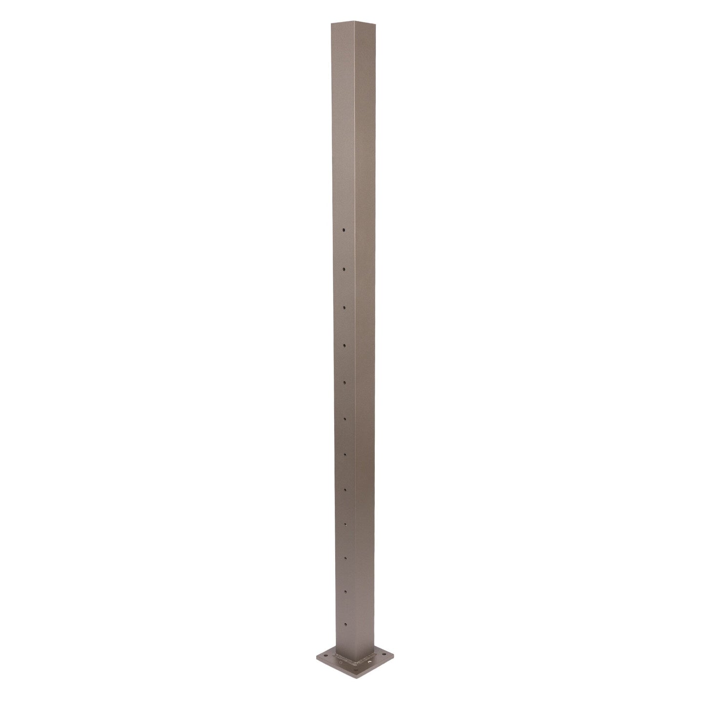 Deckorators Contemporary Cable 2.5-in x 2.5-in x 4-1/2-ft Textured Bronze Aluminum Deck Bottom Stair Post