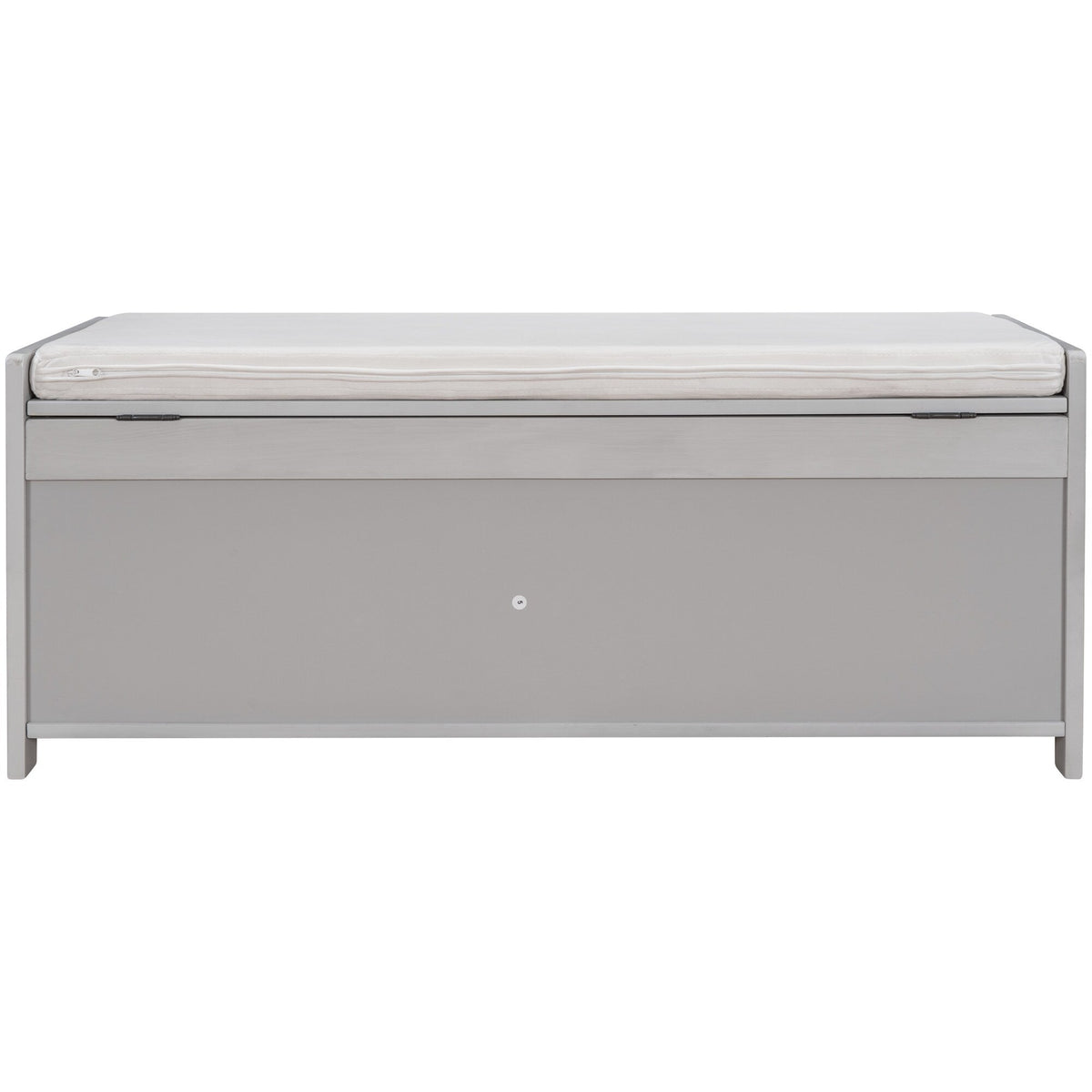 Qualler Modern Gray Wash Storage Bench with Storage 43.5-in x 16-in x 18-in