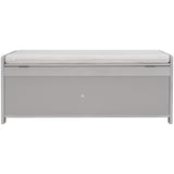 Qualler Modern Gray Wash Storage Bench with Storage 43.5-in x 16-in x 18-in