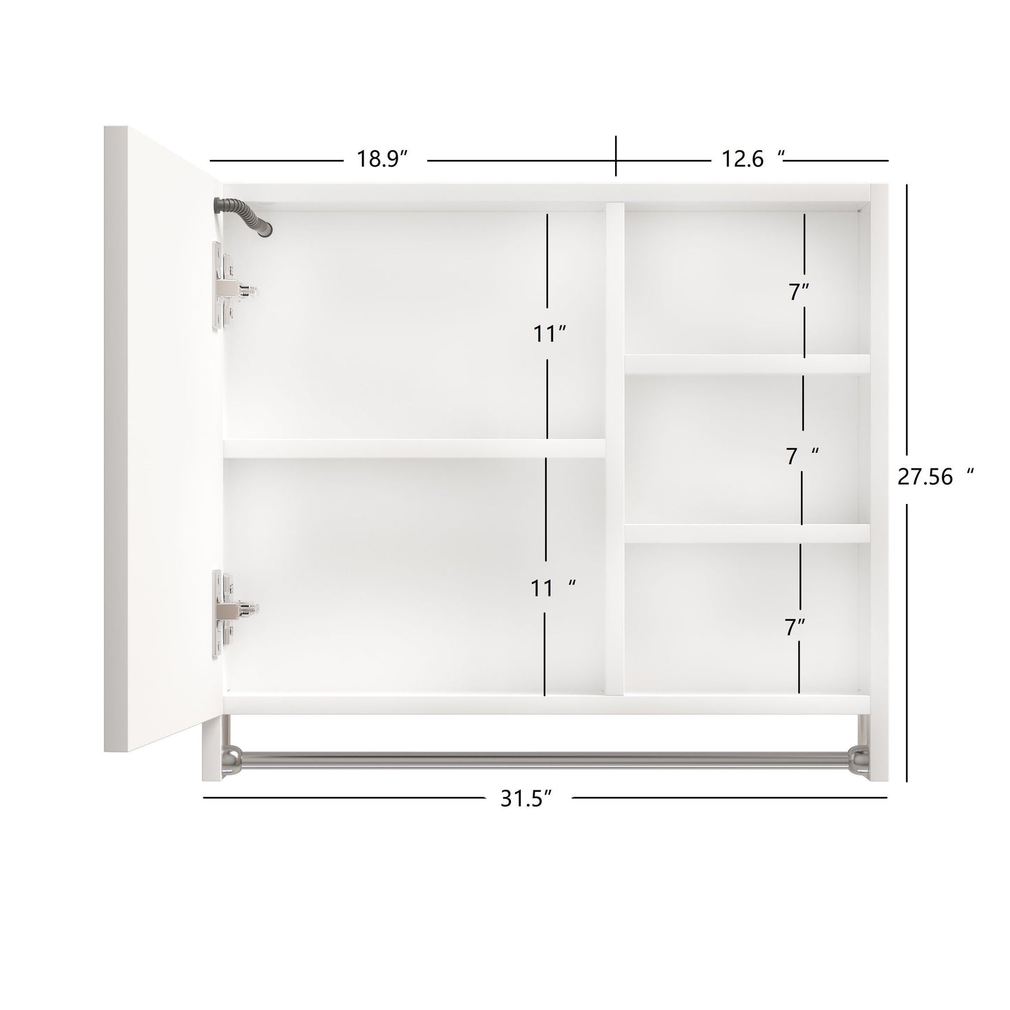 Forclover 32-in x 28-in Lighted LED Fog Free Surface Mount White Mirrored Medicine Cabinet