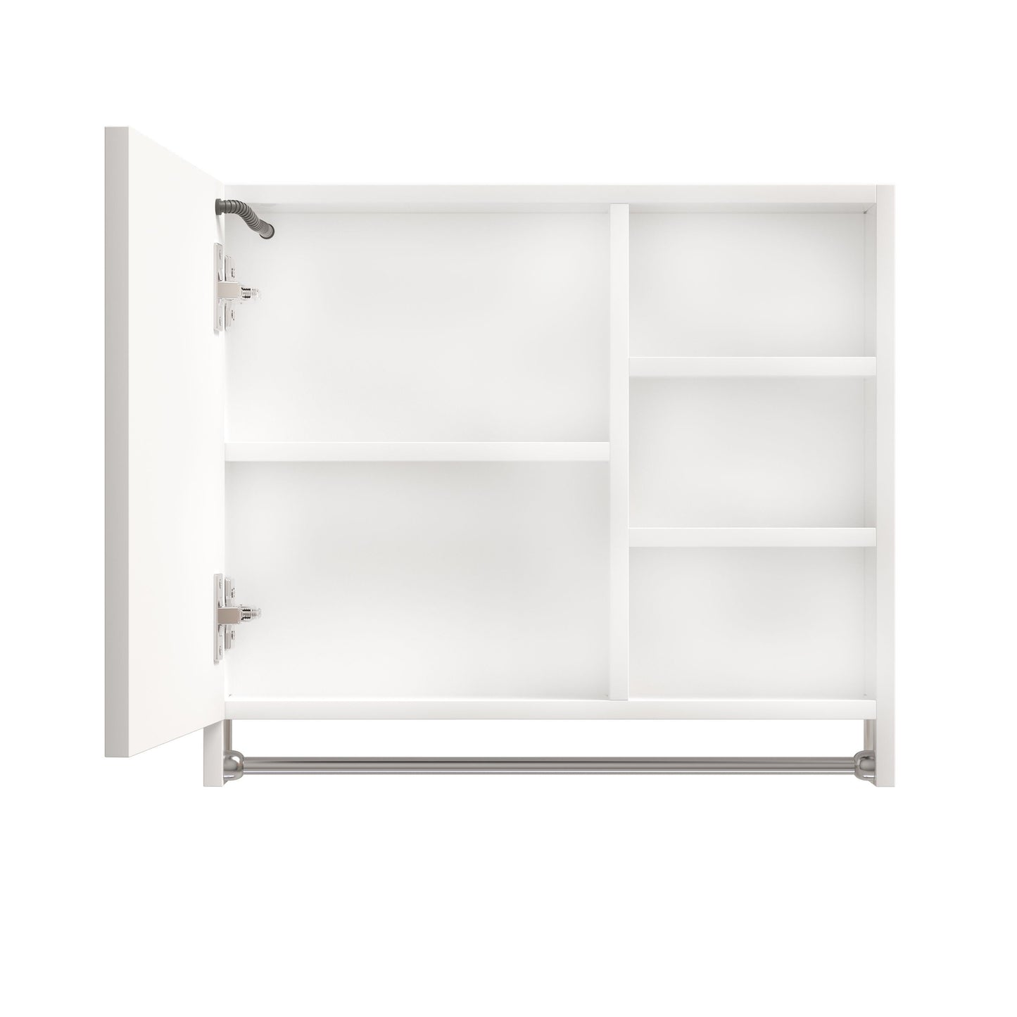 Forclover 32-in x 28-in Lighted LED Fog Free Surface Mount White Mirrored Medicine Cabinet