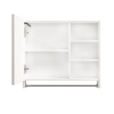 Forclover 32-in x 28-in Lighted LED Fog Free Surface Mount White Mirrored Medicine Cabinet