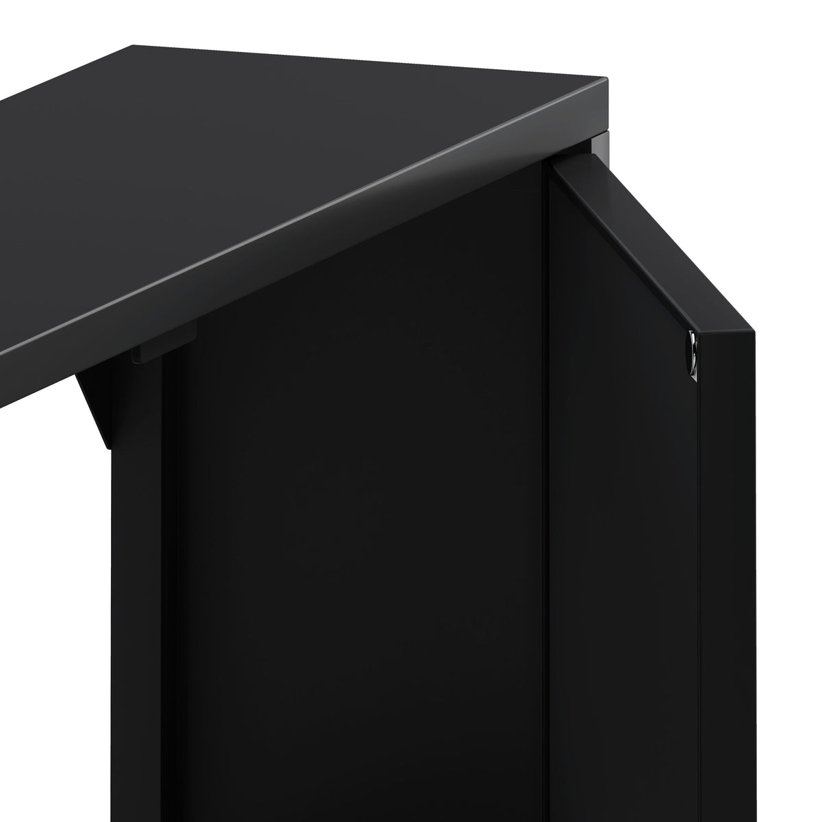 WELLFOR 24-in x 28-in Surface Mount Black Mirrored Soft Close Medicine Cabinet