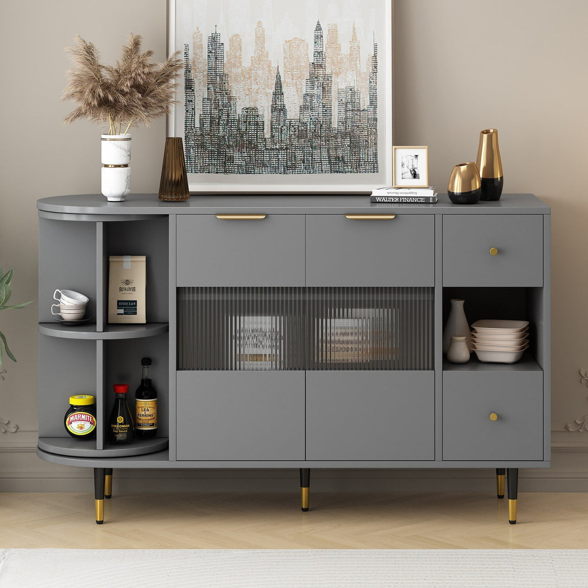 ModernLuxe 15.7-in W x 31.5-in H Mdf Gray Freestanding Utility Storage Cabinet